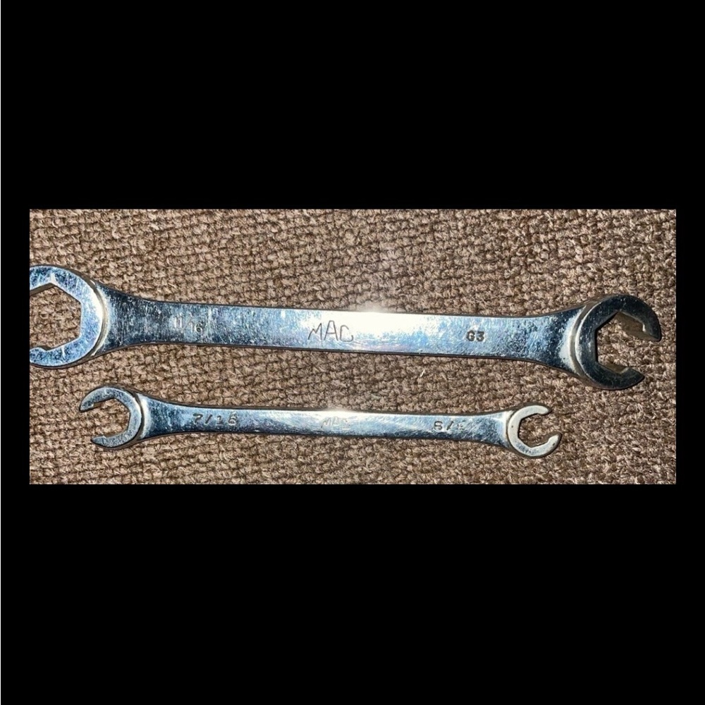 Mac Tools USA Vintage Set Of 1 Flare Nut Wrench & 1 Open End Flare Nut Wrench